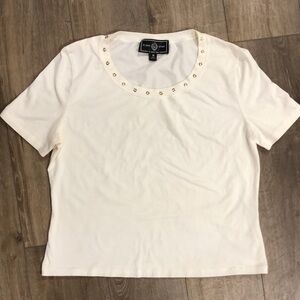 ST. JOHN SPORT Short Sleeved Embellished T-Shirt